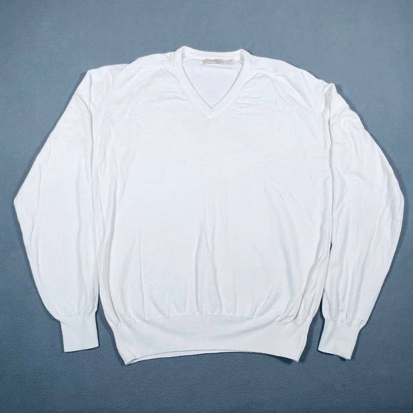 The Fox Collection Other - Vintage The Fox Collection Mens V Neck Sweater XL Cotton White Made in USA